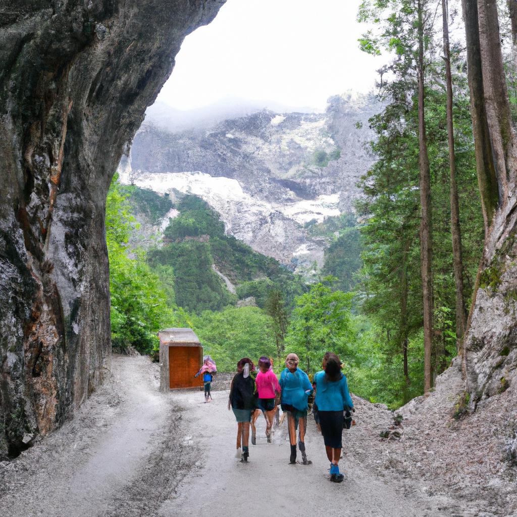 Hiking towards the mesmerizing ice caves in Werfen