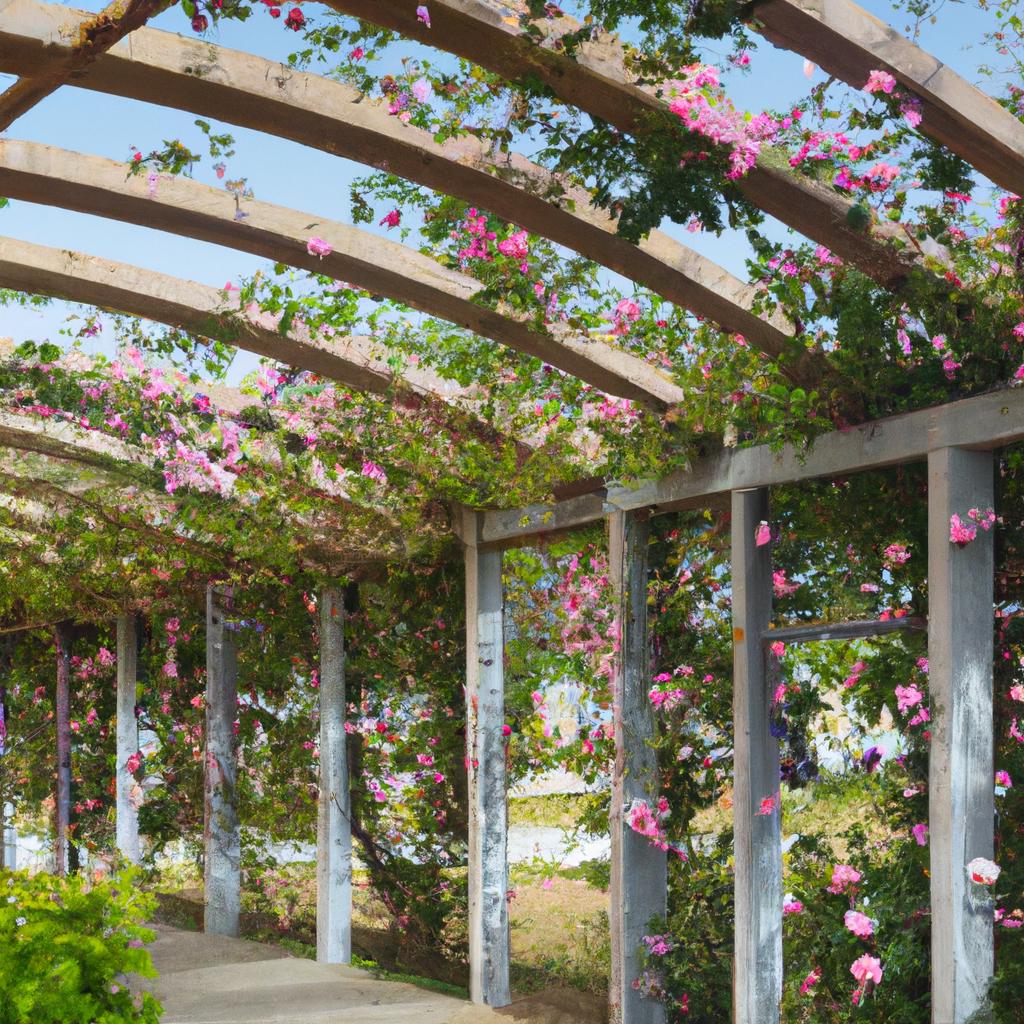 A beautiful pergola covered in flowers