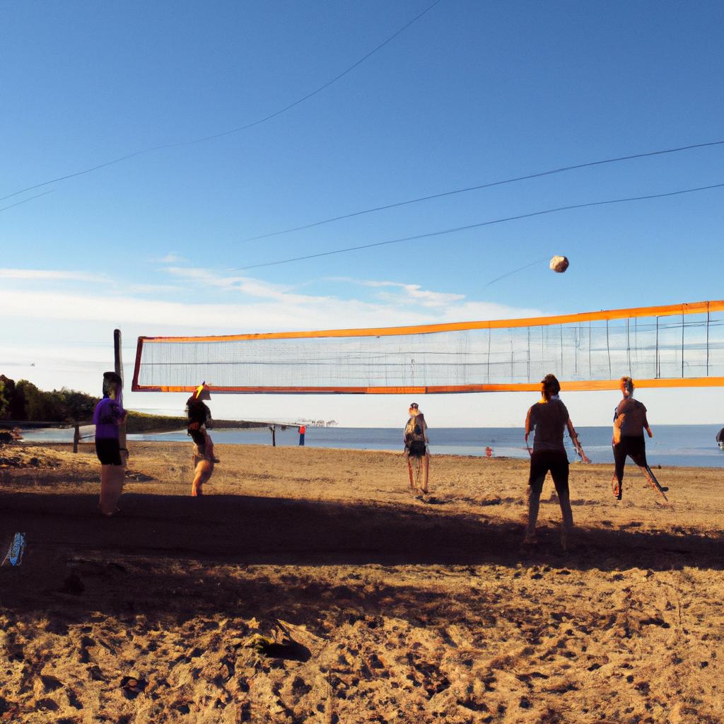 Fun in the sun with beach volleyball at Persian Gulf Beach.