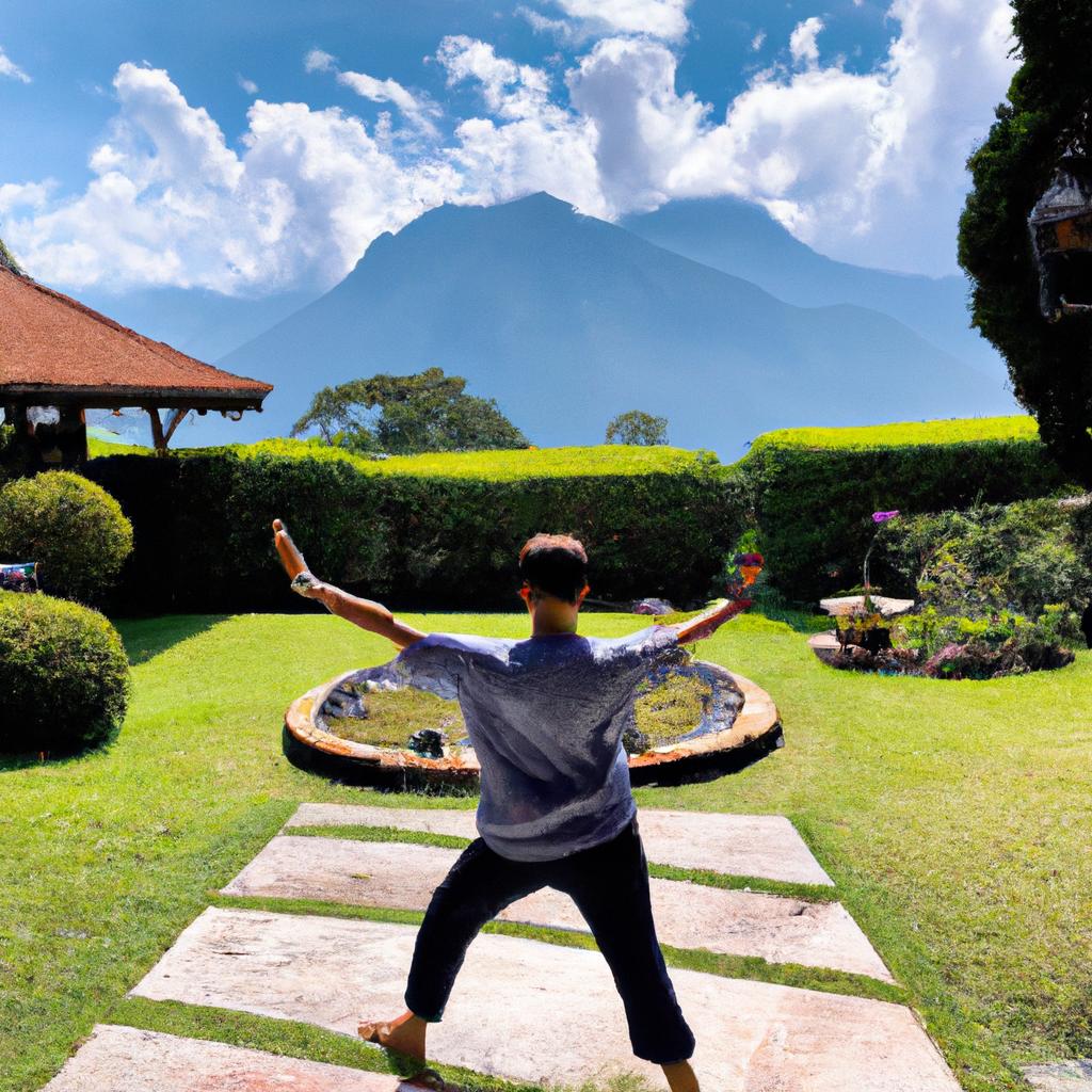 Feel the strength of the mountains with warrior pose in your garden