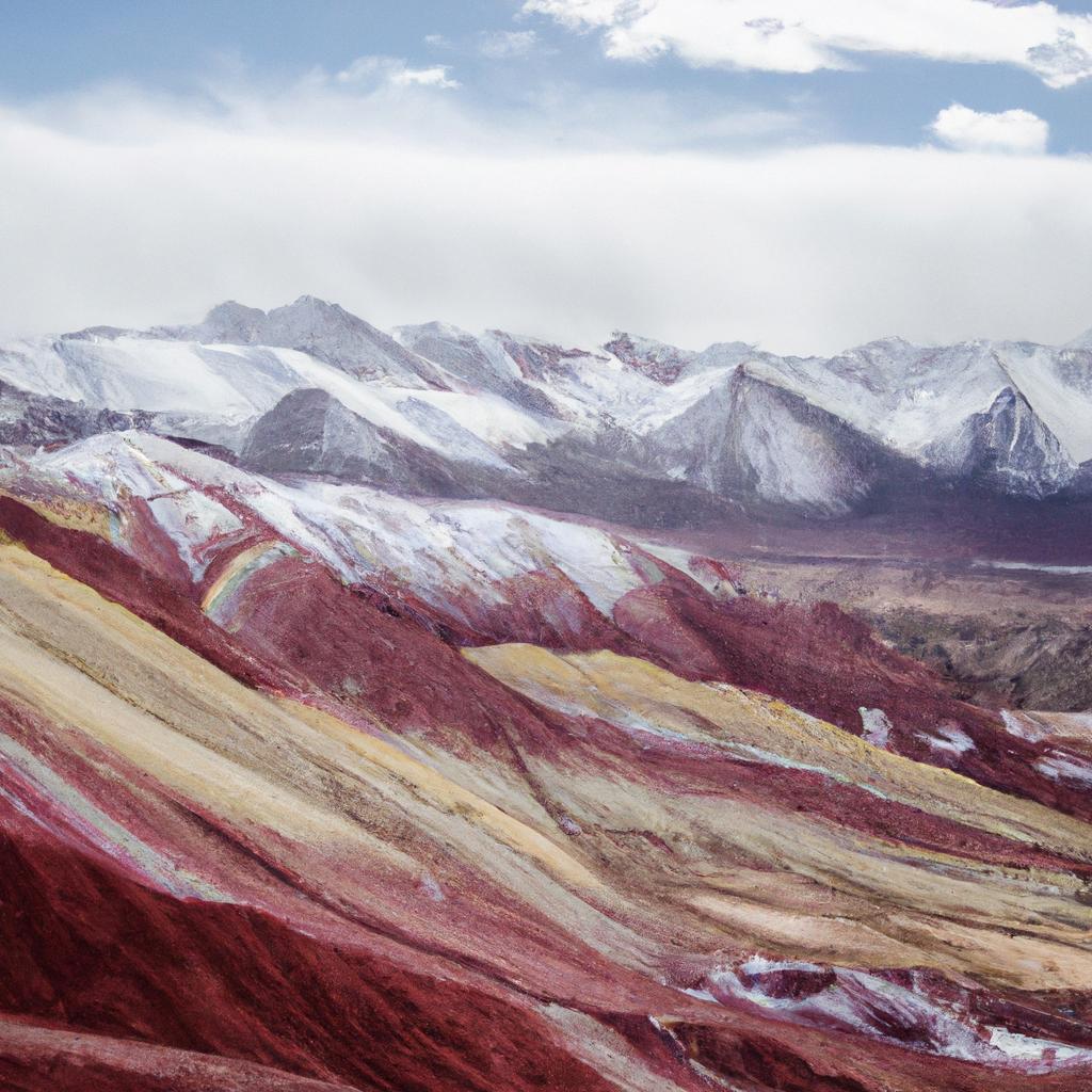 The mesmerizing Peru Rainbow Mountains in winter