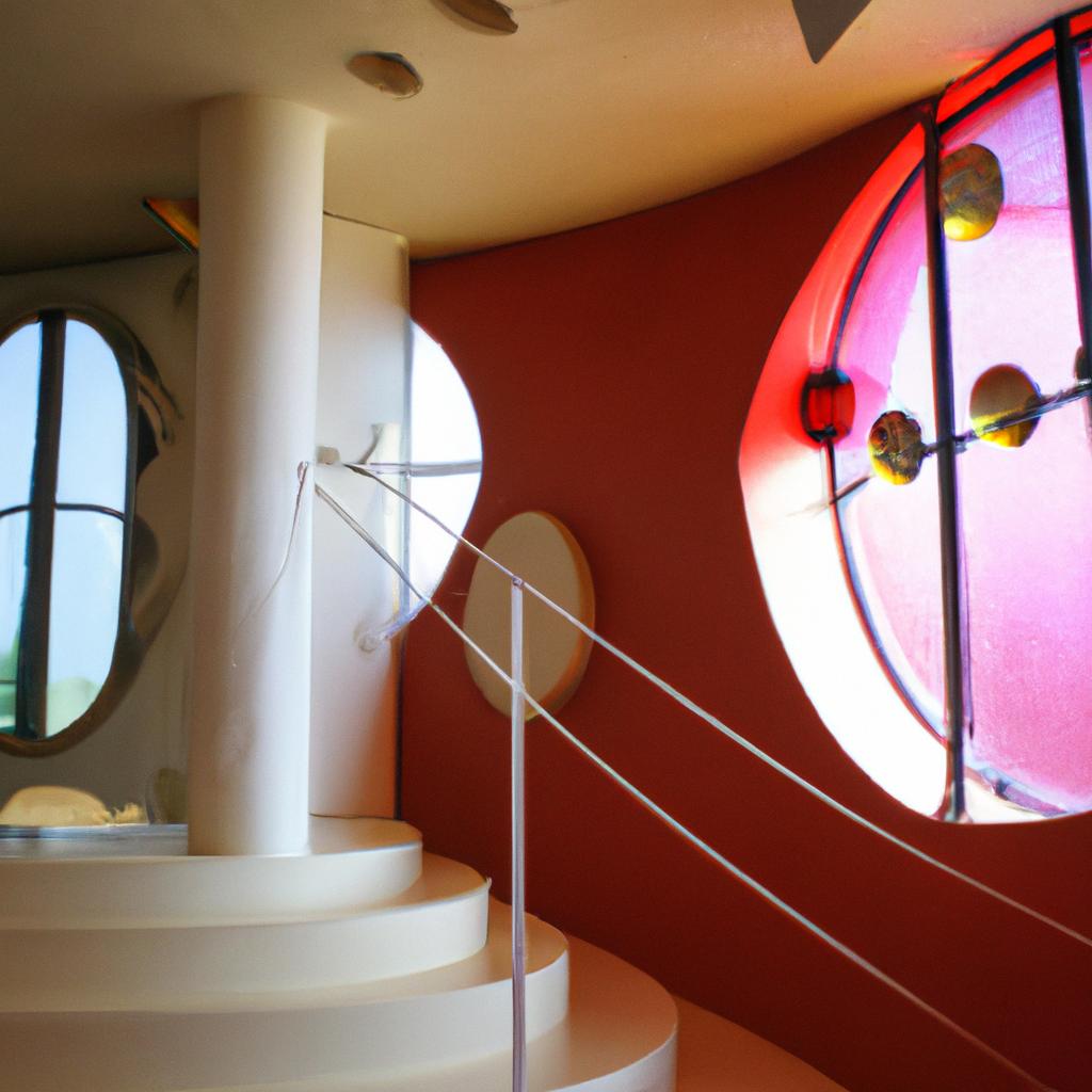 The Bubble Palace's interior is just as stunning as its exterior, with curved lines and round windows that provide breathtaking views of the Mediterranean.