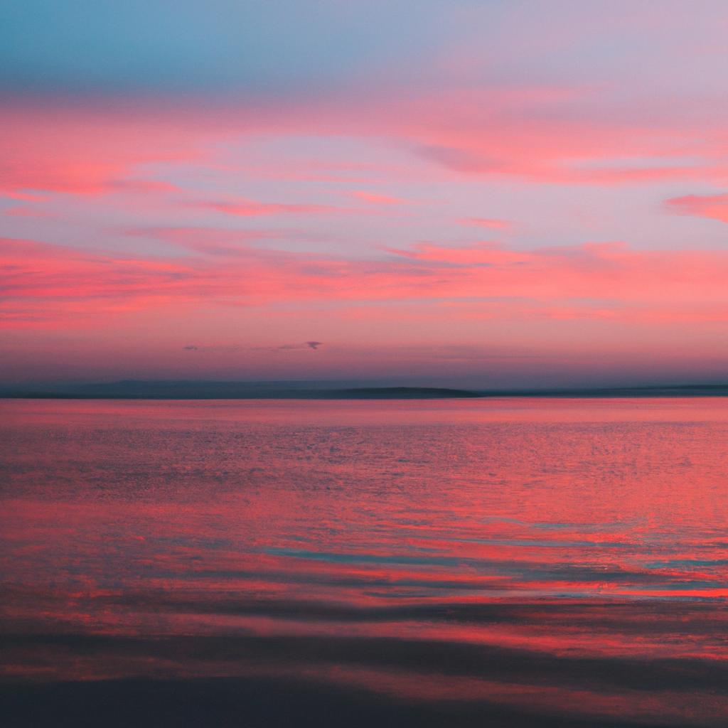 Pink Sea at Sunset