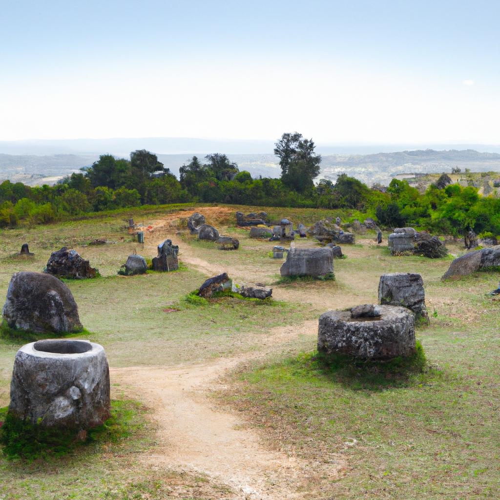 The sprawling landscape of the Plain of Jars, a site that has baffled archaeologists for decades.