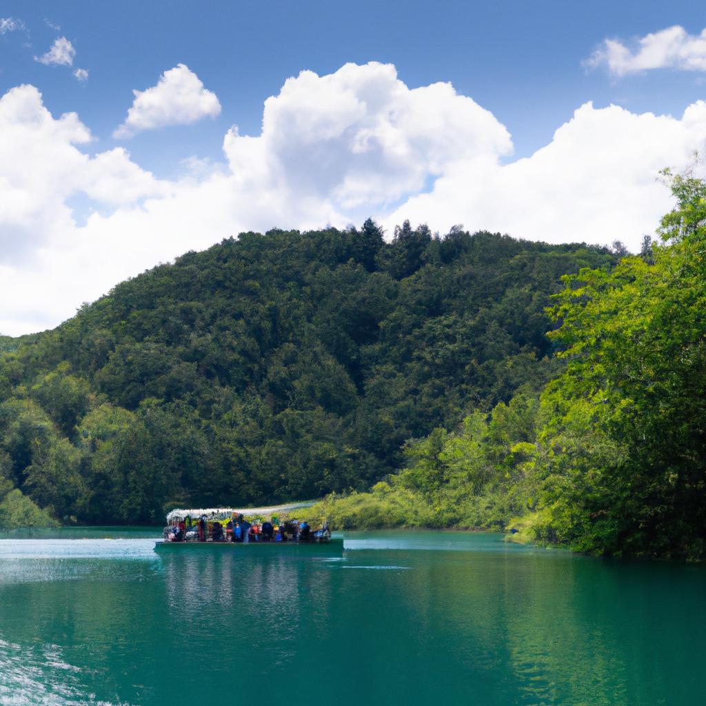 Boat tours provide a unique perspective of the lakes and waterfalls at Plitvice Lakes.