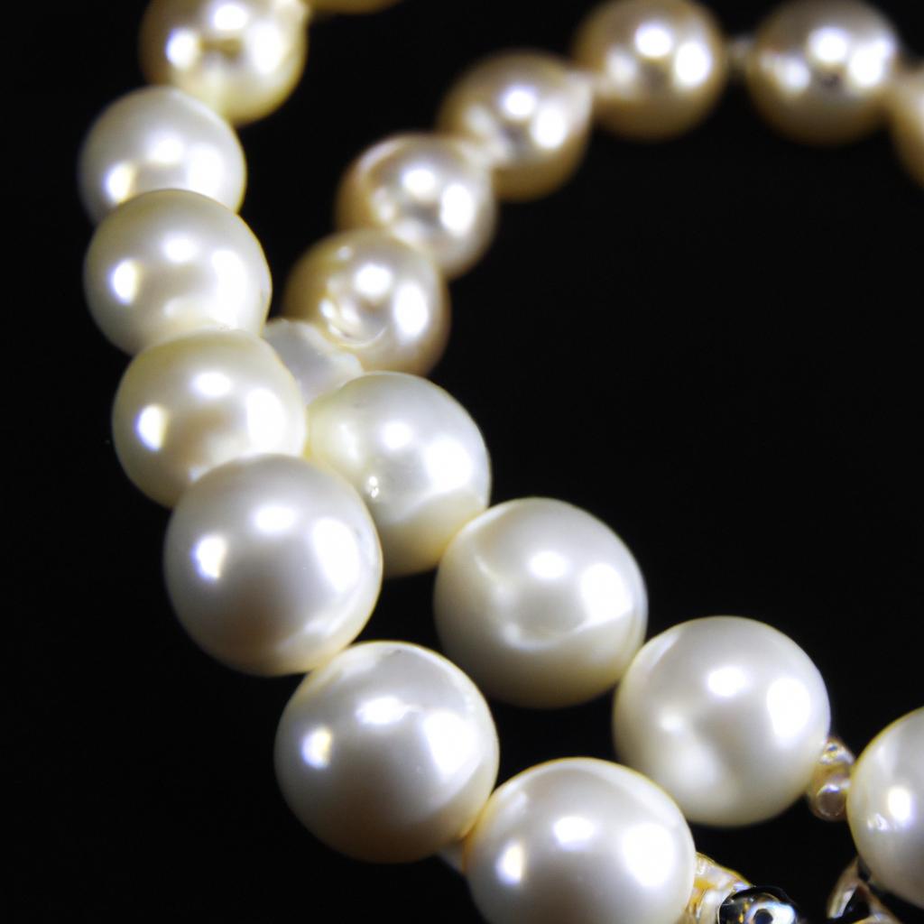 This exquisite pearl bracelet showcases the beauty of pristine pearls in various shapes and sizes