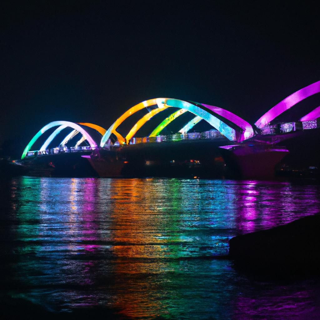 The Rainbow Bridge in Tokyo, Japan