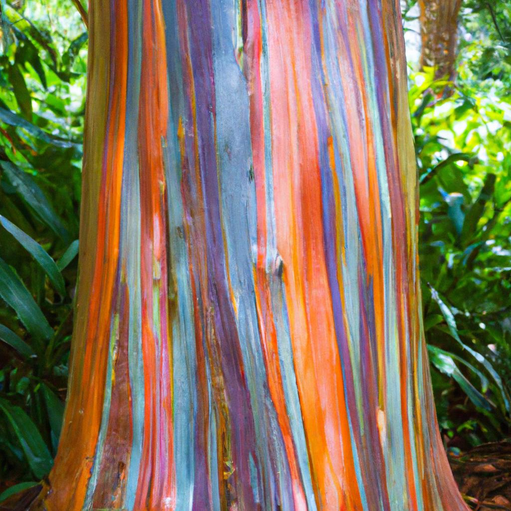 Rainbow Eucalyptus trees get their name from the colorful streaks on their bark, which resemble a rainbow.