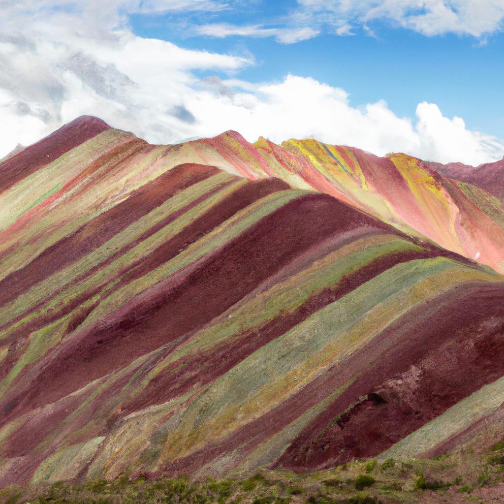 The Rainbow Mountains in Peru are a geological wonder, featuring a rainbow of colors and intricate rock formations.