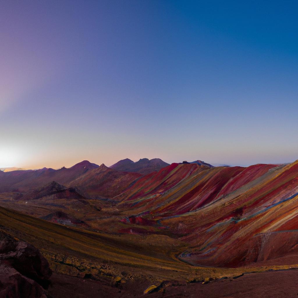 The Rainbow Mountains look even more stunning during sunrise and sunset