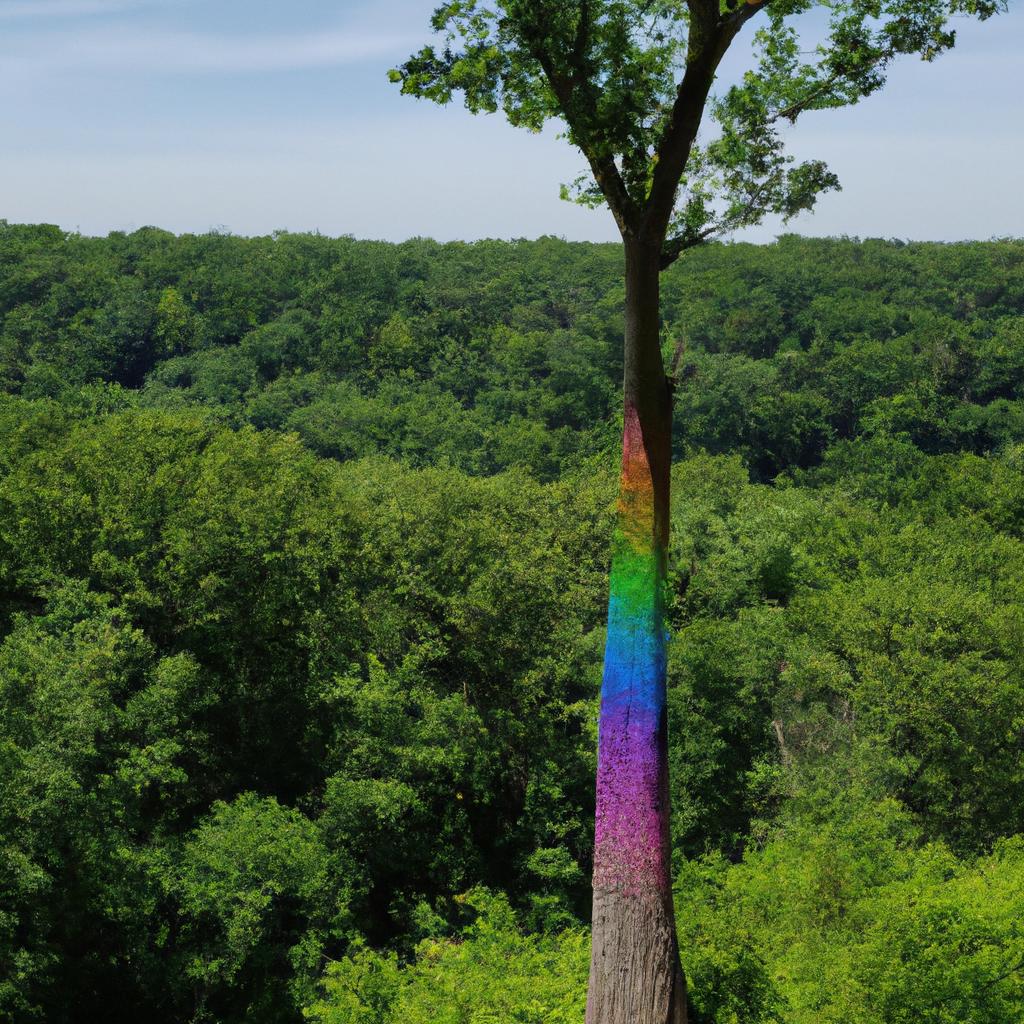 The rainbow tree Hawaii thrives in the lush green forests of the island.