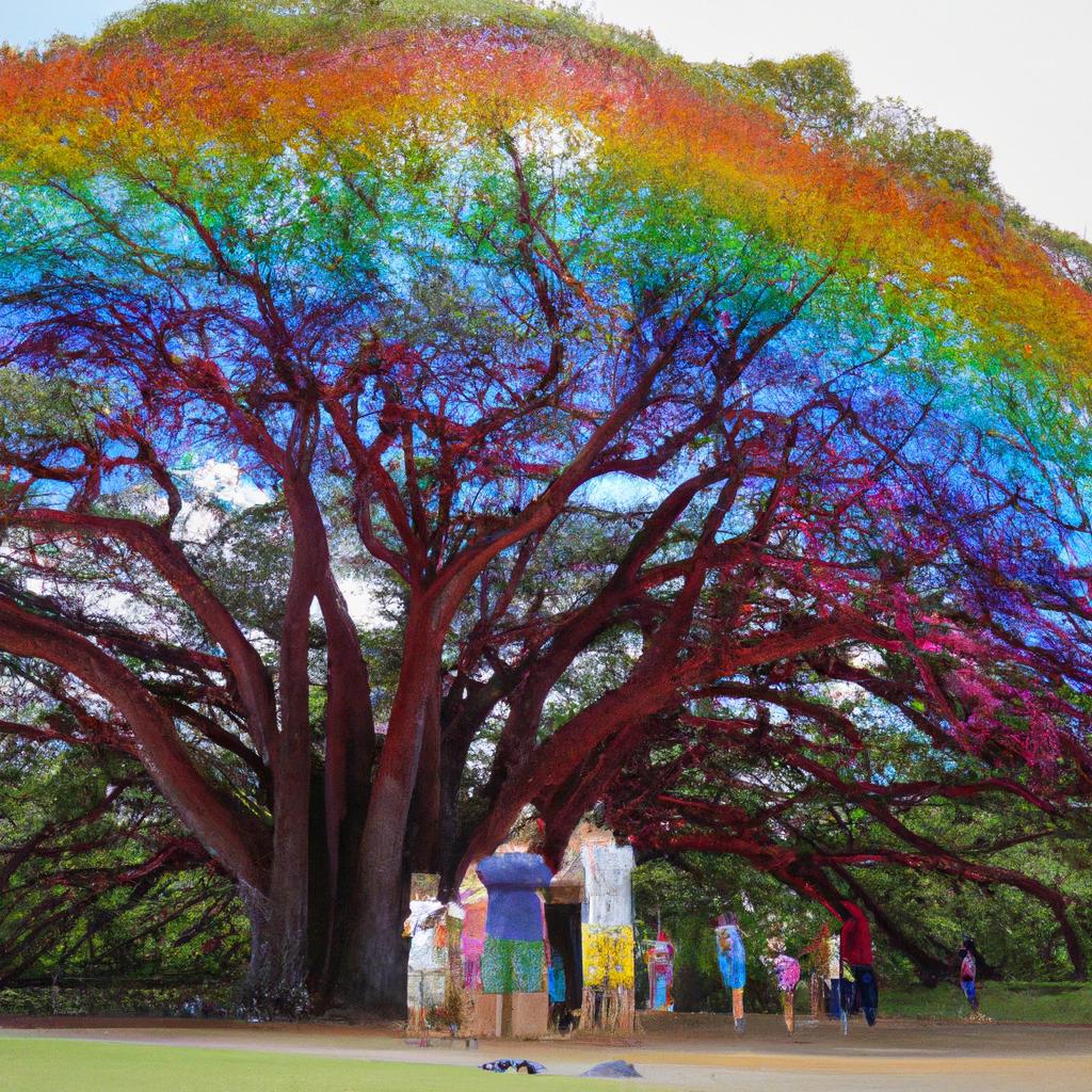 The rainbow tree Hawaii is a popular attraction among tourists and locals alike.