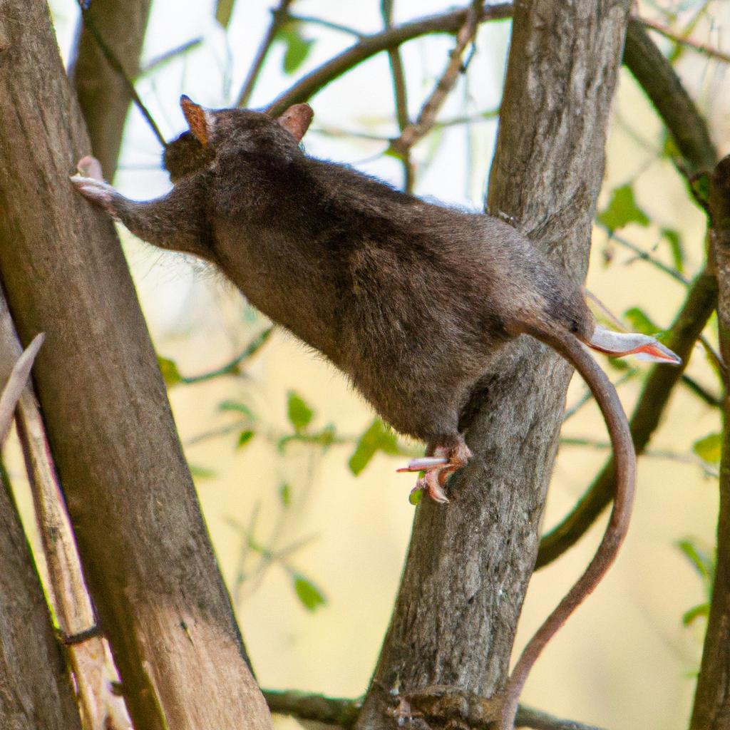 A resourceful rat fleeing from danger