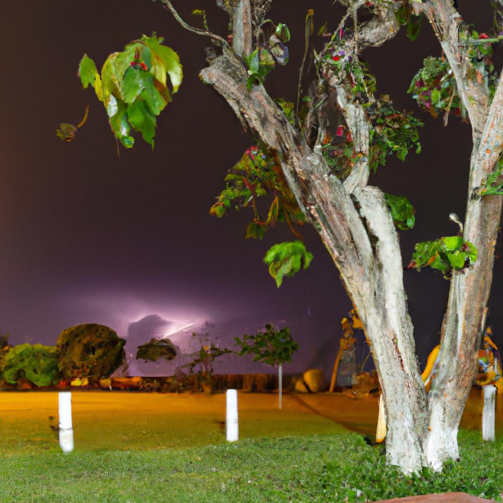 Rayos Catatumbo Venezuela lightning strikes in the background of a tree