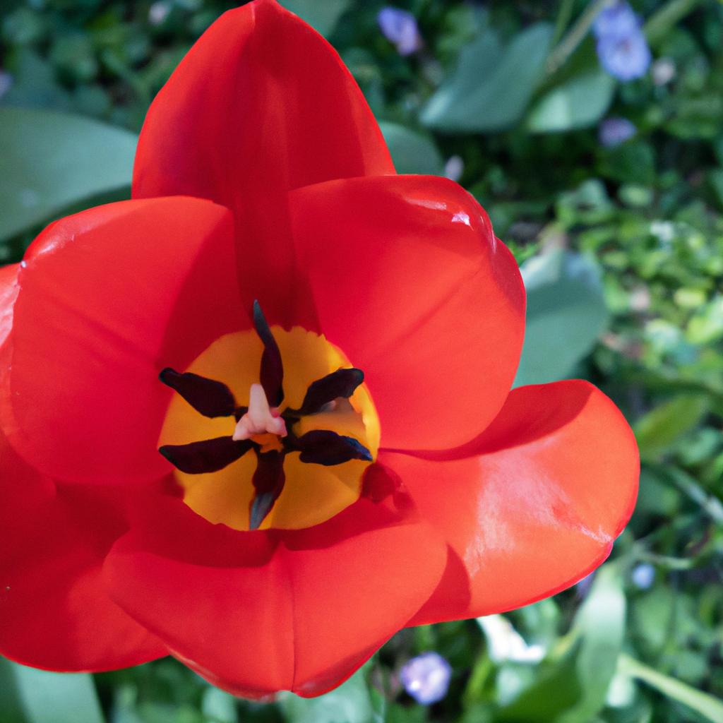 The beauty of a single tulip captured in an Italian garden