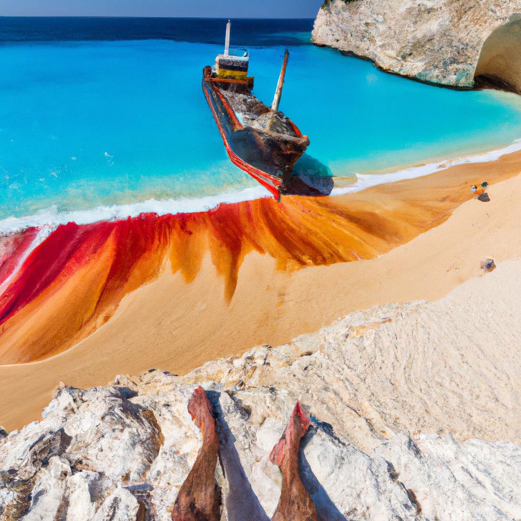 The beach of Zakynthos Shipwreck Bay is perfect for sunbathing and relaxation.
