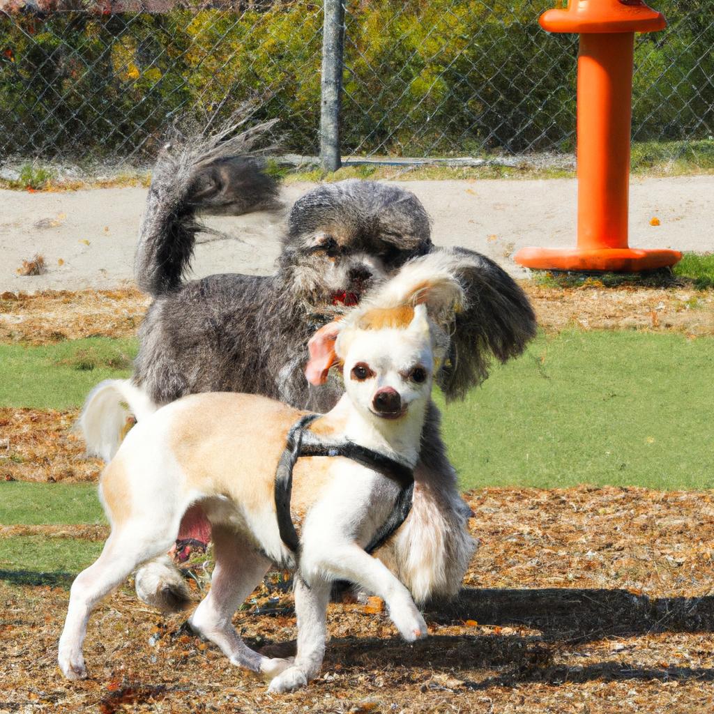 A rescued puppy mill survivor learns to socialize and play with other dogs
