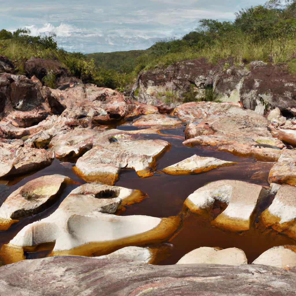 The unique rock formations in the riverbed of Cao Cristales