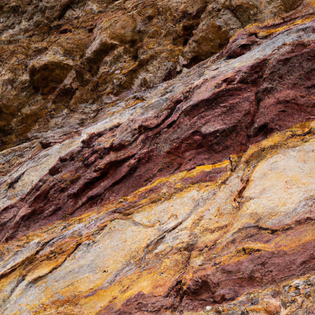 The intricate layers of color on this mountain are a testament to the earth's geological history.