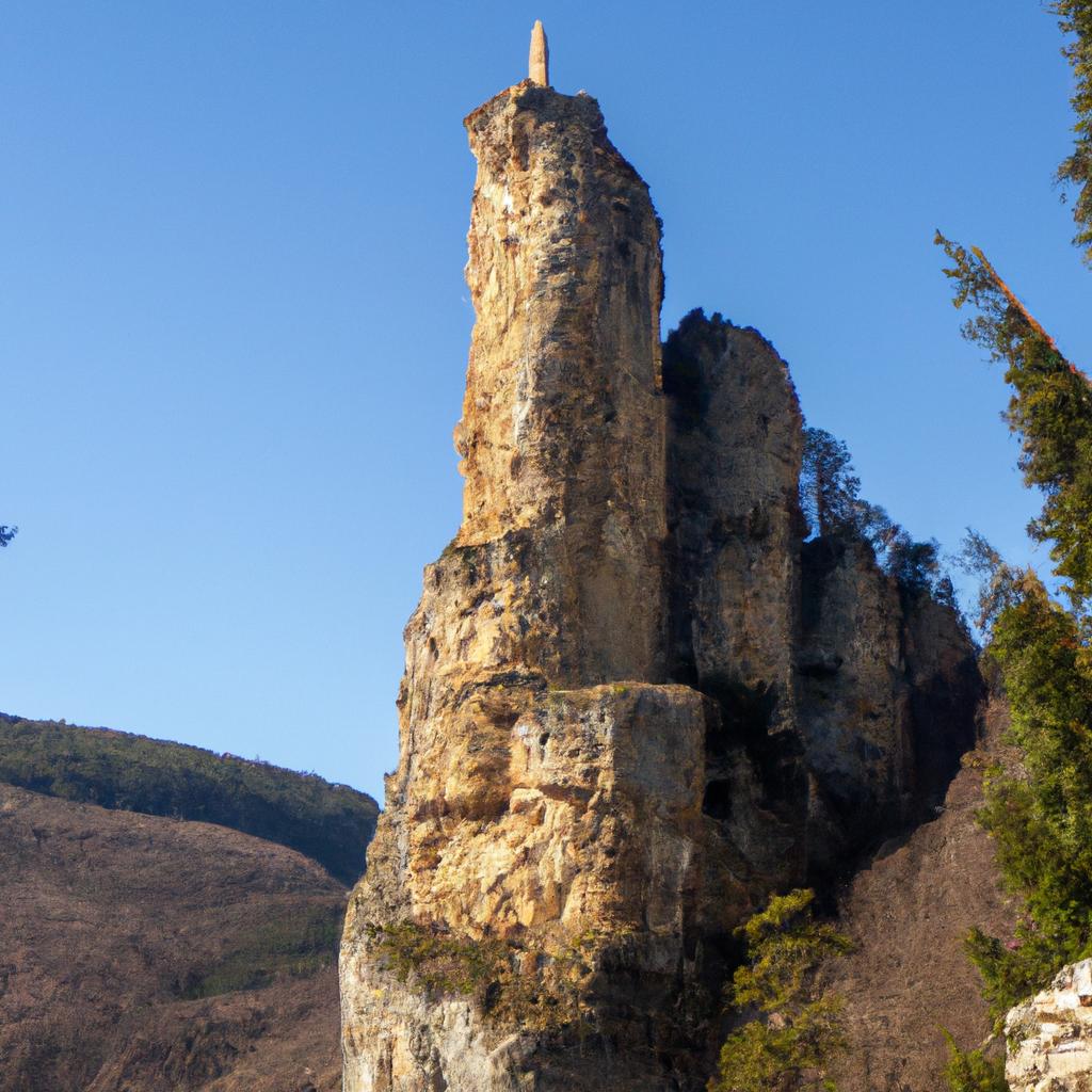 The Katskhi Monastery is built on a rocky pillar that rises 40 meters above the surrounding landscape.