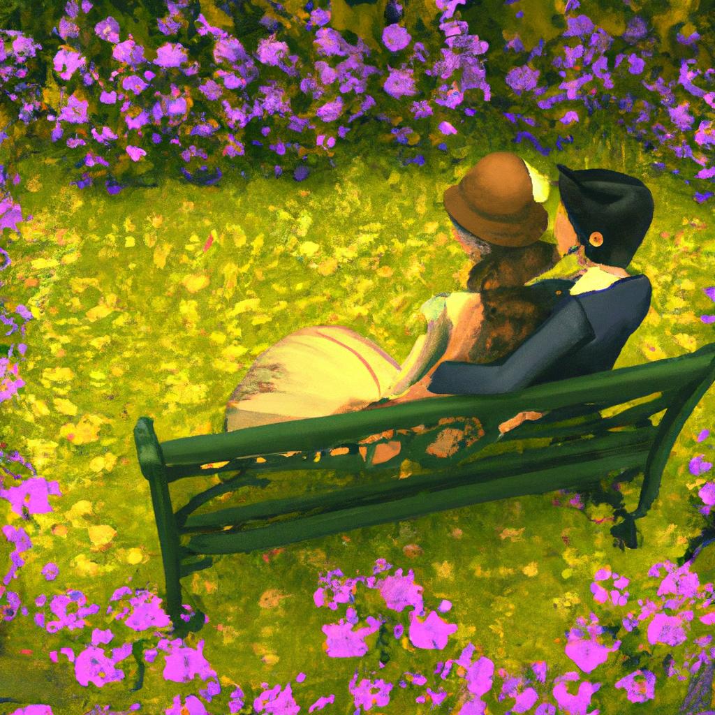 Romantic garden movie scene