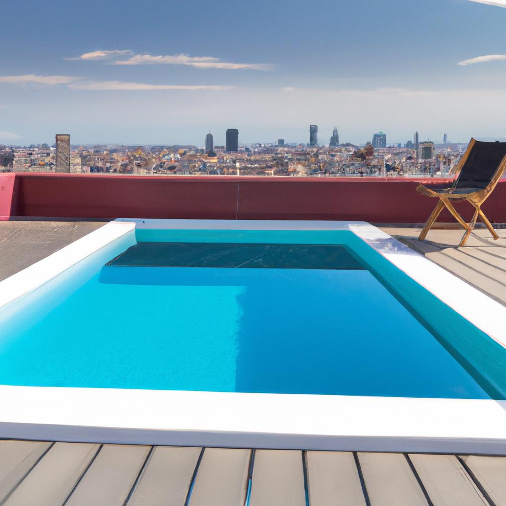 Enjoy a refreshing dip in this stunning rooftop pool while taking in the panoramic view of Barcelona's skyline.