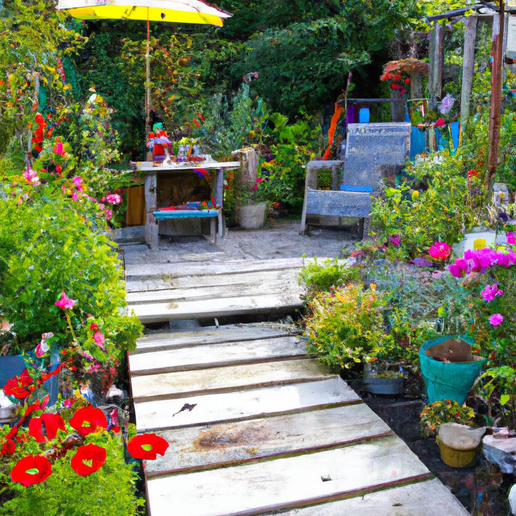 A charming and vibrant outdoor space