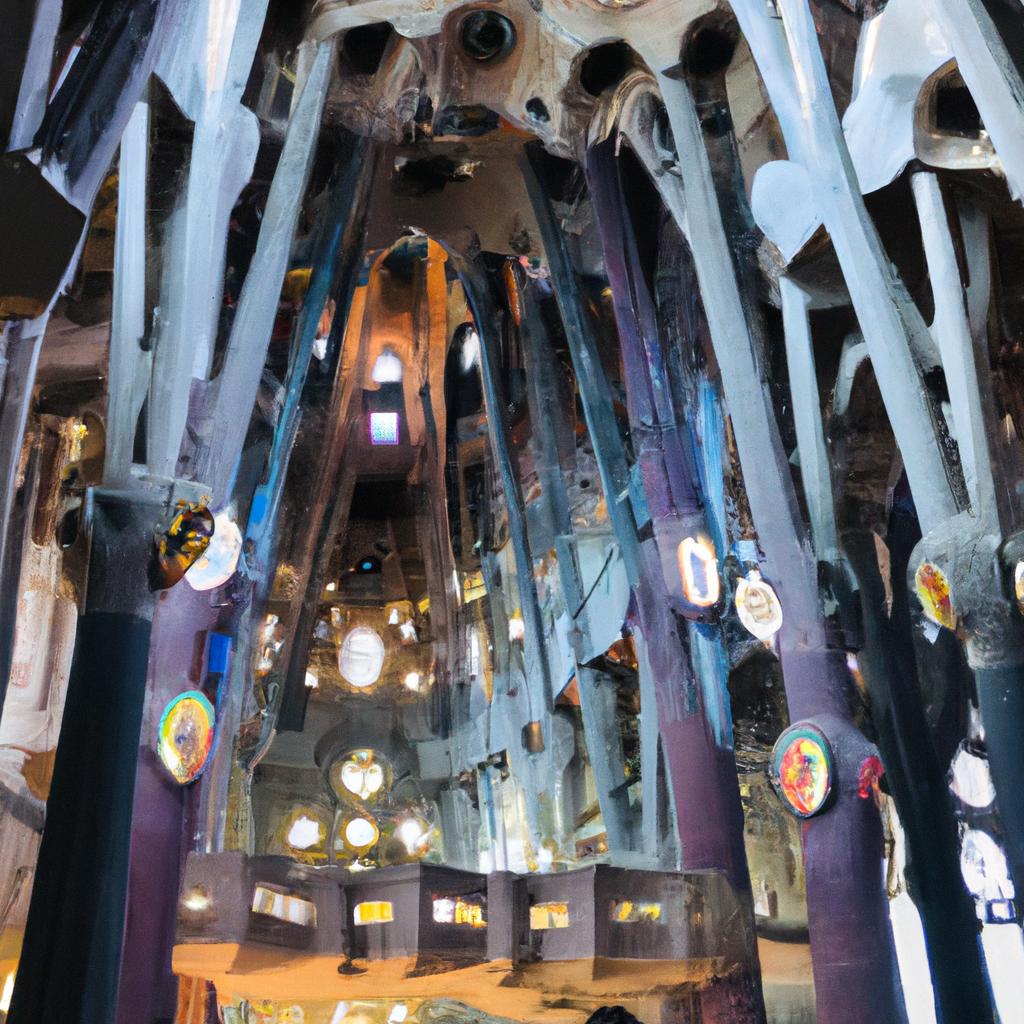 The interior of Sagrada Familia is breathtakingly beautiful