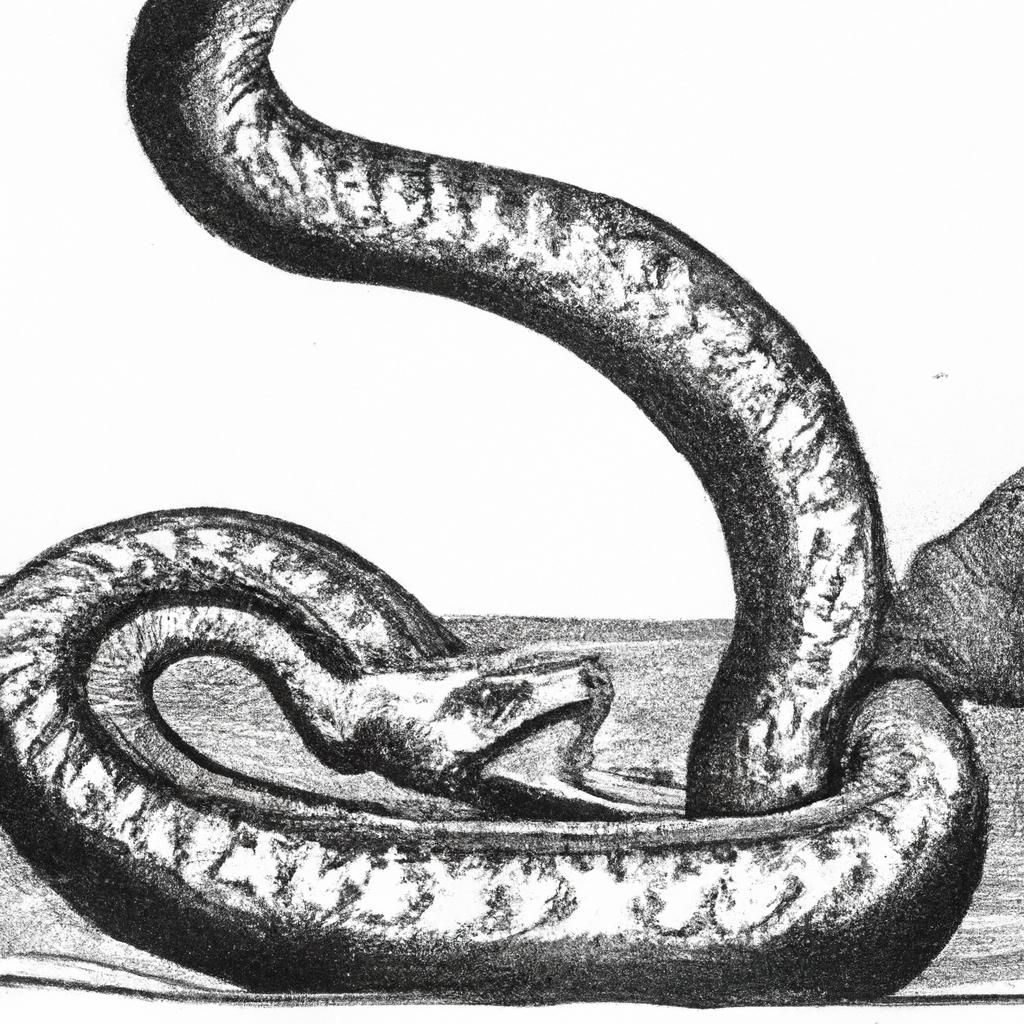 The serpent is a skilled predator, feeding on fish and other small marine animals.