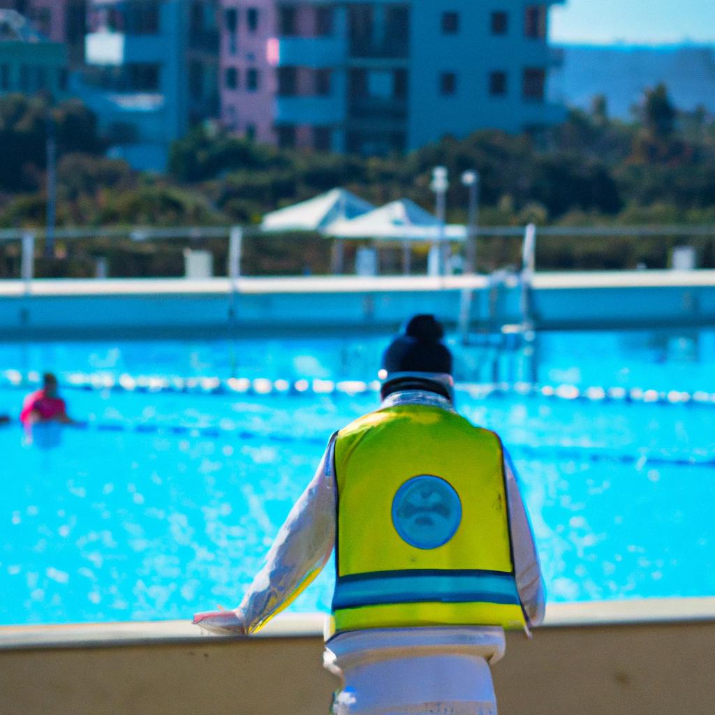 San Alfonso del Mar pool - safety first with lifeguard on duty.