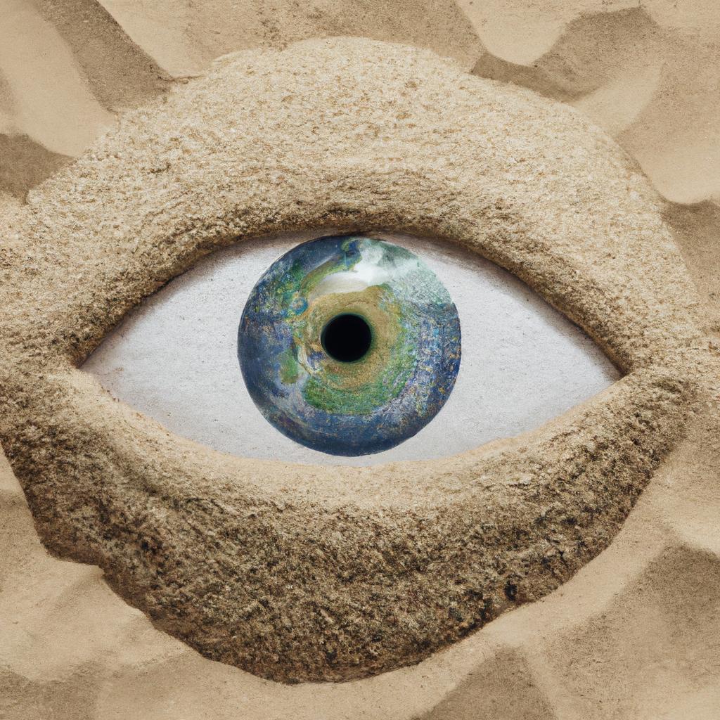 Intricate sand map of the Eye of the World
