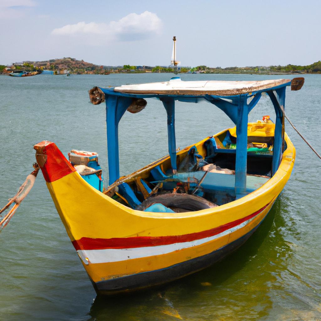 The colorful boats of Santa Cruz Island's fishing community