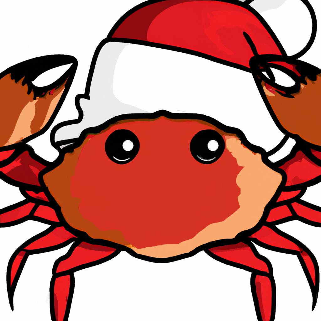 Get into the holiday spirit with this adorable Christmas red crab donning a Santa hat