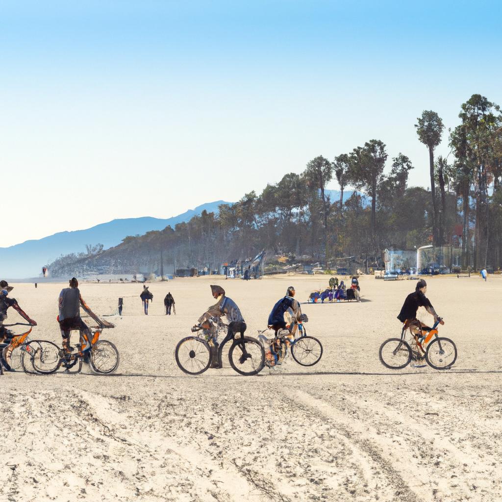 Bike ride along Santa Monica beach