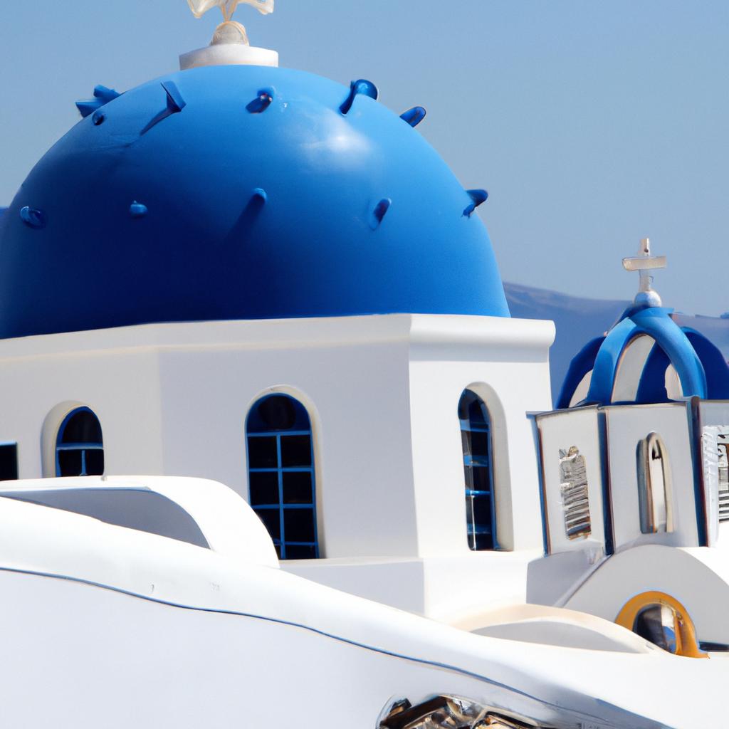 The iconic blue-domed churches of Santorini