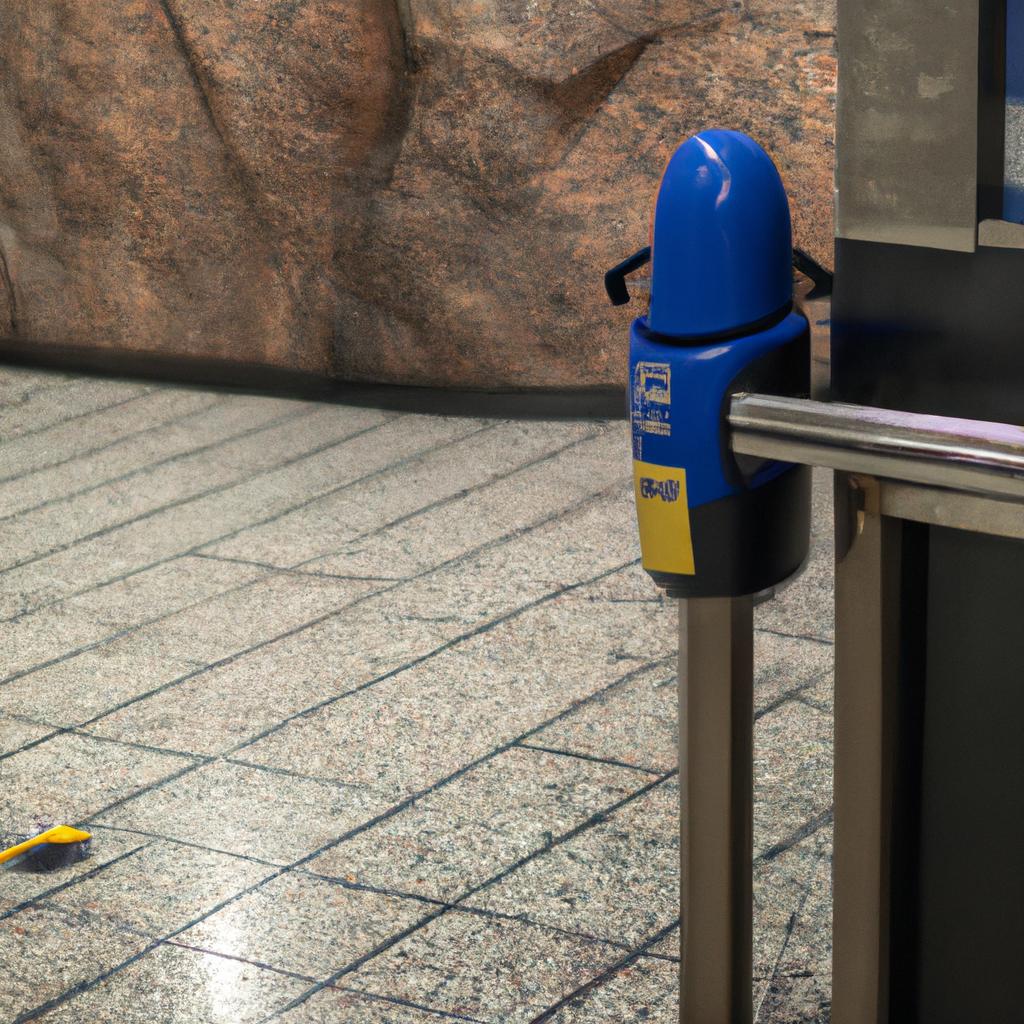 Security measures are in place at Stockholm Underground Station to ensure passenger safety