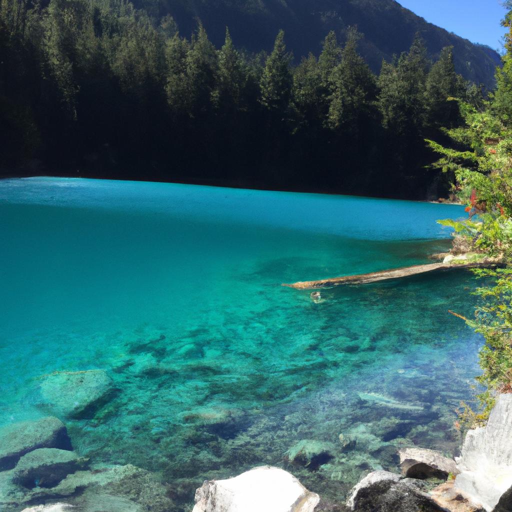 The crystal-clear water of this tranquil lake is a sight to behold.