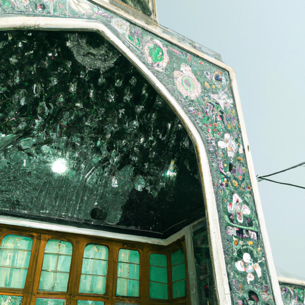 The beautiful shrine of Shah Cheragh at Shah Cheragh Mirror Mosque.