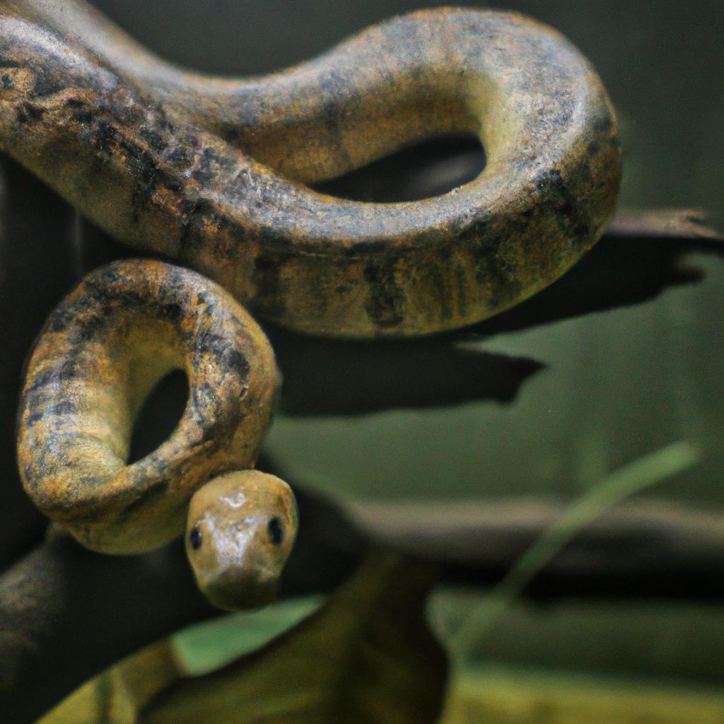 This snake's unique appearance is an example of convergent evolution, where unrelated species evolve similar traits