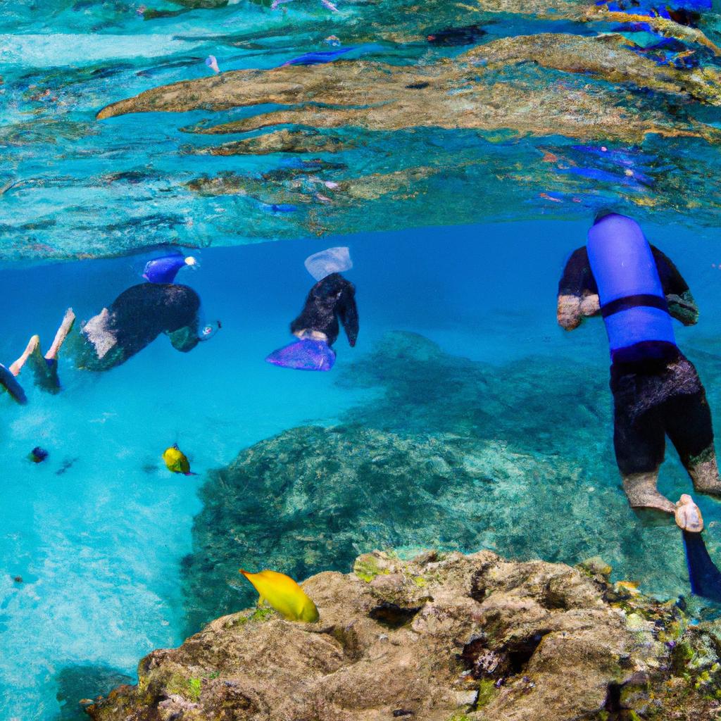 Discovering the colorful marine life and coral reefs while snorkeling in Bora Bora, French Polynesia