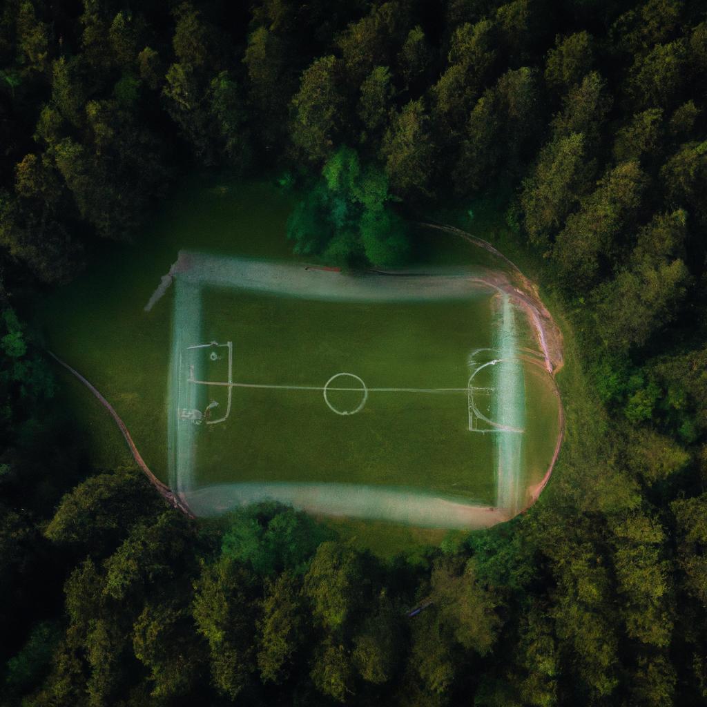 A soccer pitch that offers a unique forest experience