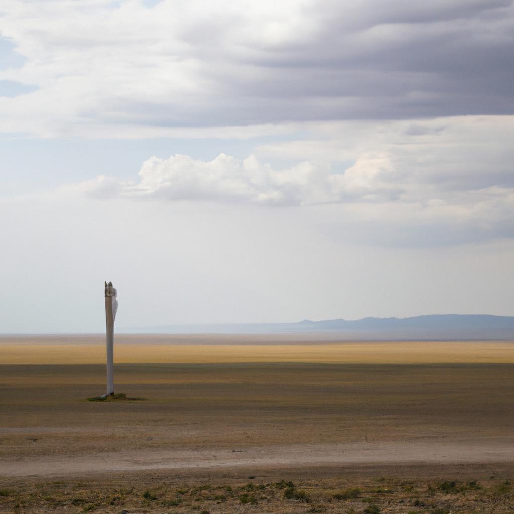 The solitary beauty of a monolith pillar in an empty landscape
