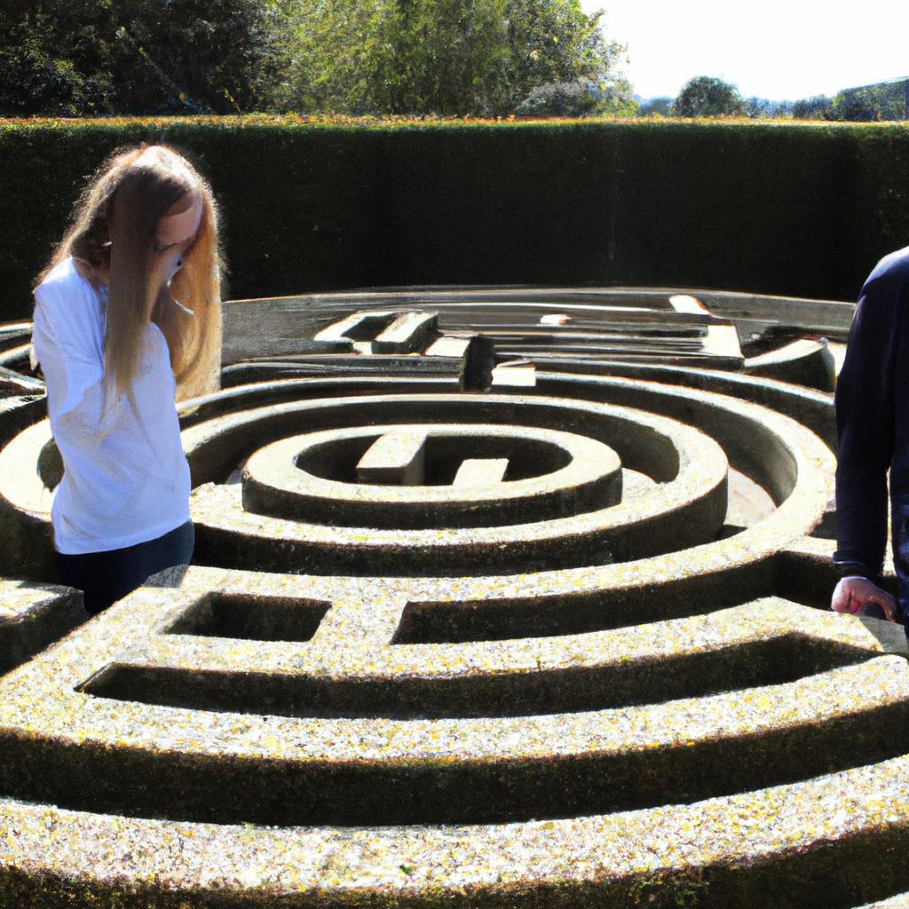 Visitors navigate the twists and turns of Longleat Maze to reach the center