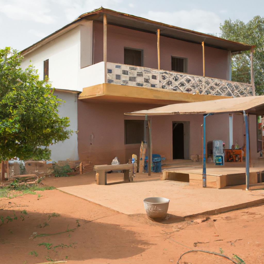 A spacious house with a veranda and a garden in Koudougou, Burkina Faso
