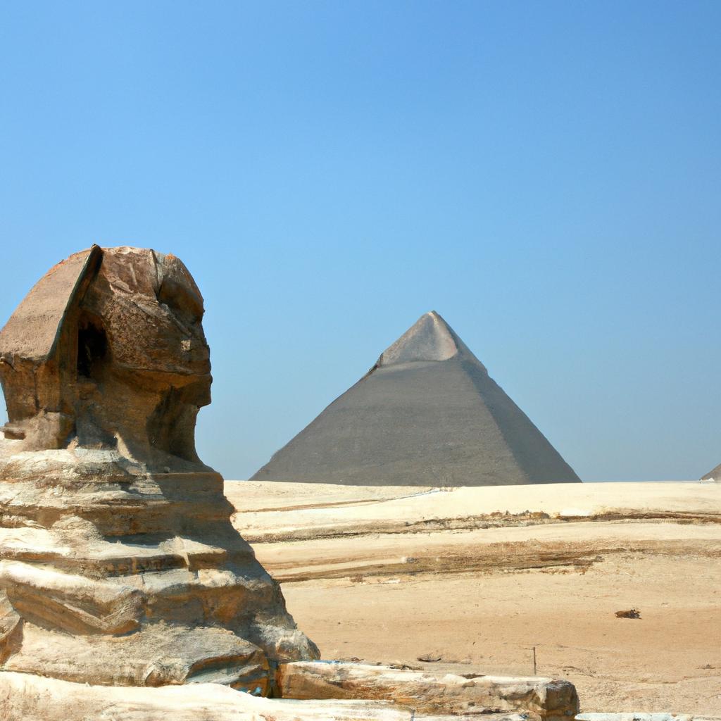 Capture the iconic image of the Sphinx and the Pyramids in one photo