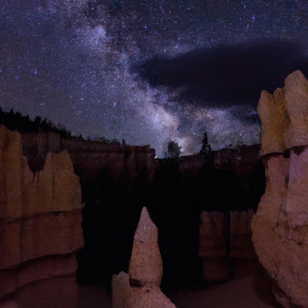 Stargazing at Bryce Canyon National Park under a clear night sky