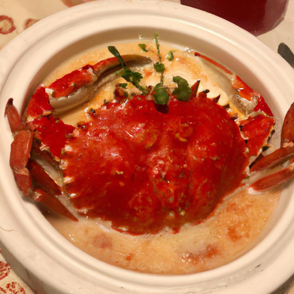 Warm your soul on a cold winter night with a bowl of Christmas red crab soup