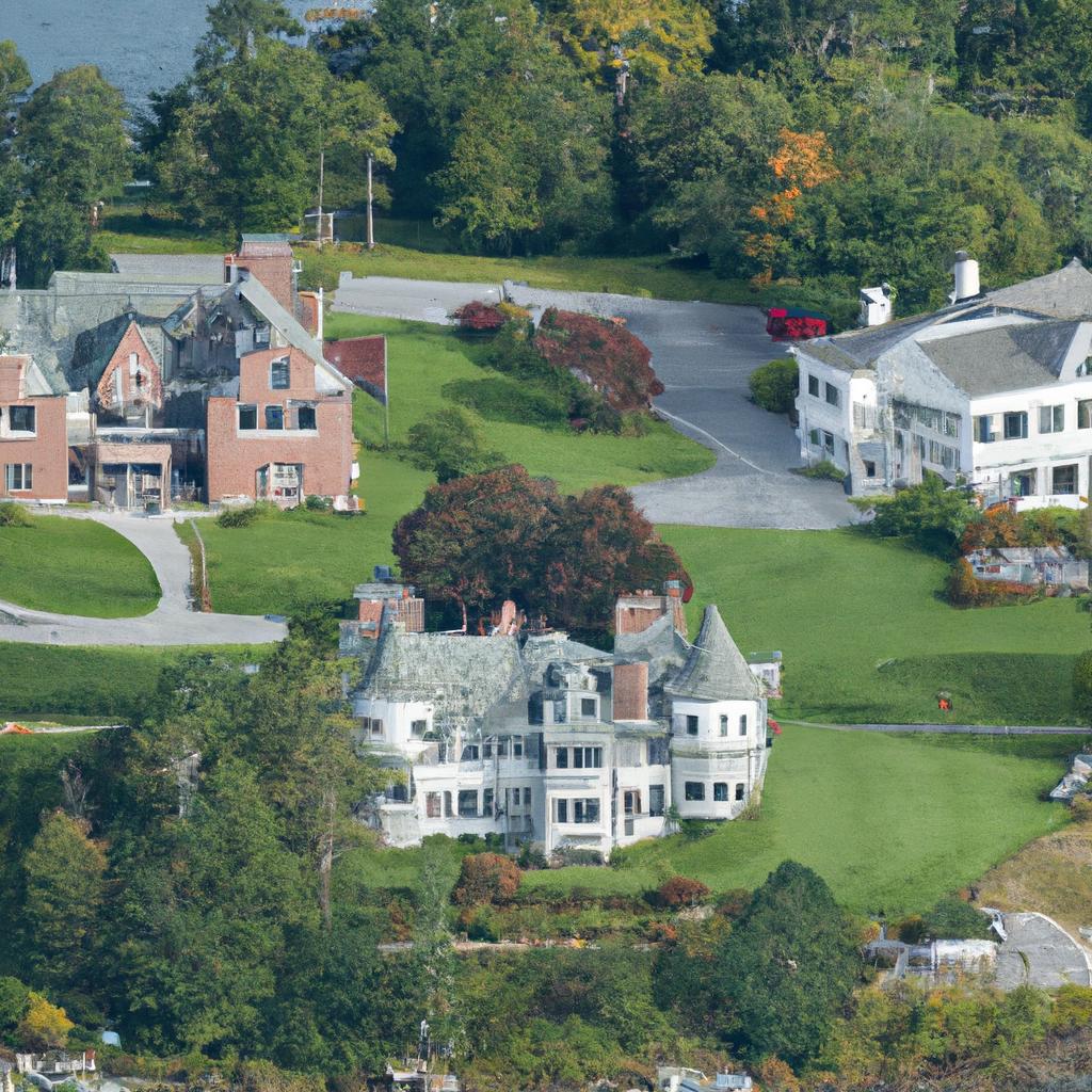 Stephen King's three mansions in Bangor, Maine are a sight to behold from above