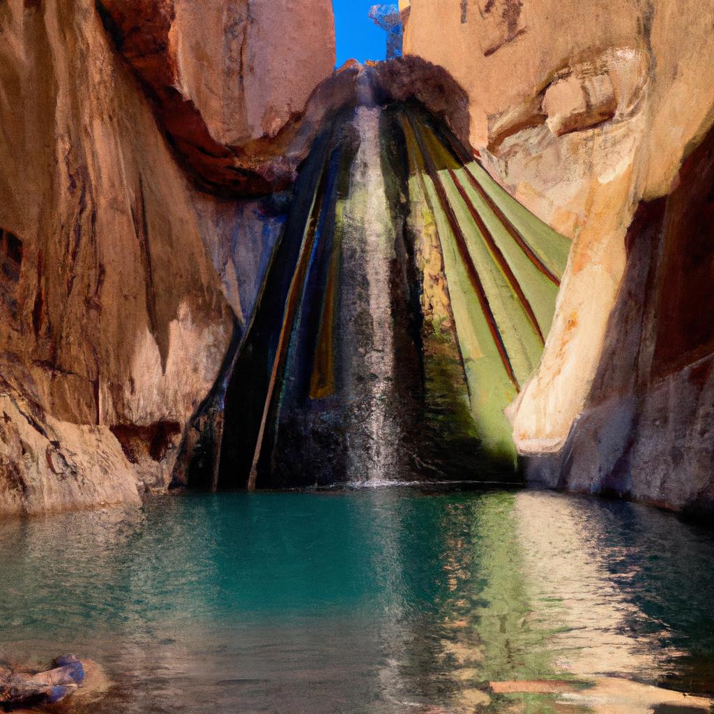 The crystal clear water of hidden waterfalls in Arizona is perfect for a refreshing swim.