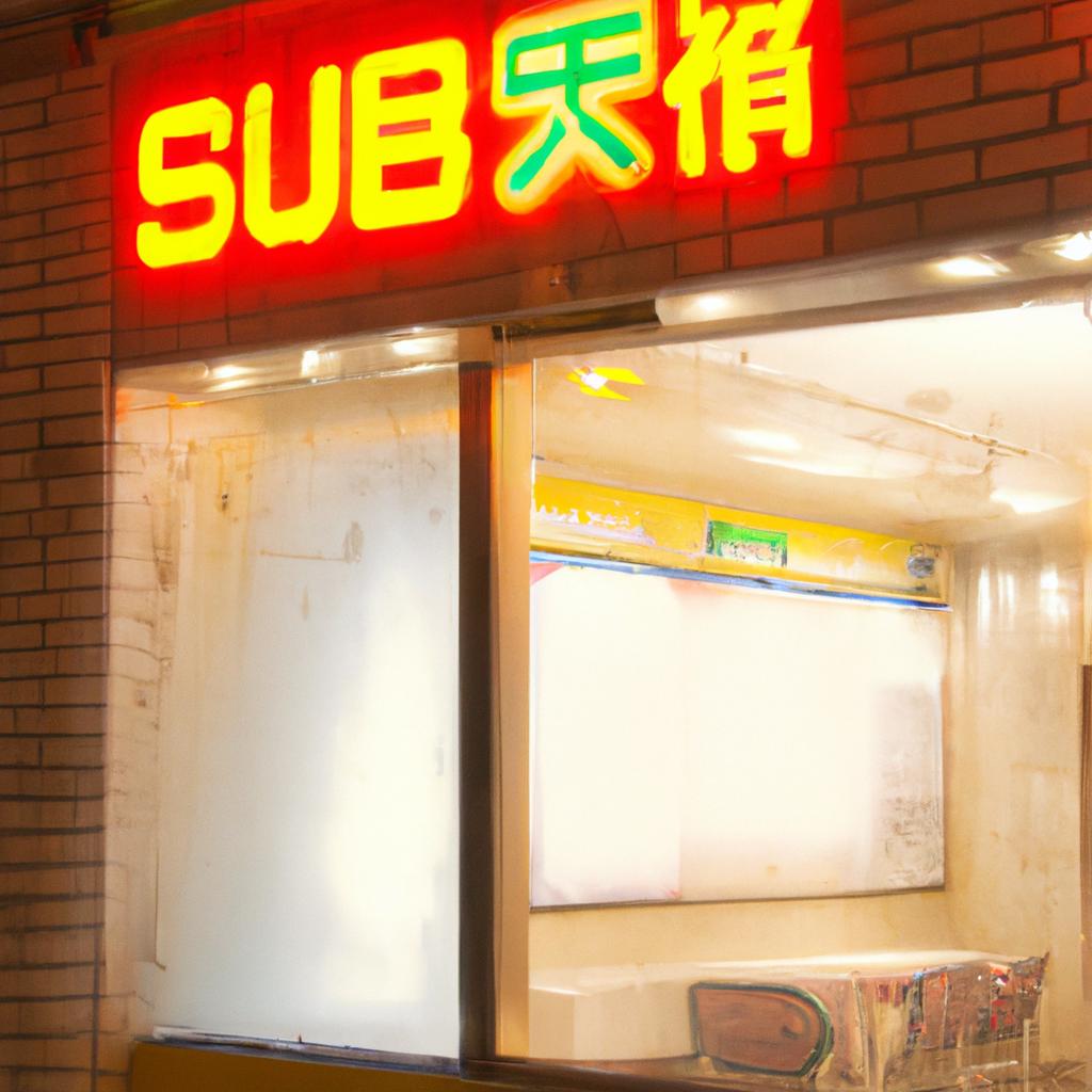 A Subway restaurant in a busy street in Beijing, China